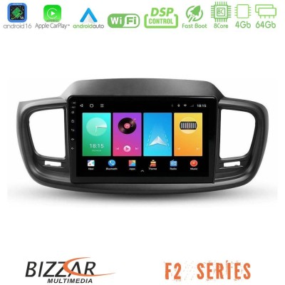 Bizzar F2 Series 8Core Android16 4+64GB Kia Sorento 2018-2021 Navigation Multimedia Tablet 9"