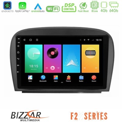 Bizzar F2 Series 8Core Android16 4+64GB Mercedes SL Class 2005-2011 Navigation Multimedia Tablet 9"
