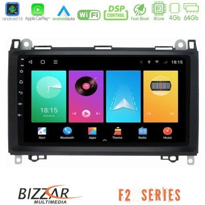 Bizzar F2 Series 8Core Android16 4+64GB Mercedes A/B/Vito/Sprinter Class Navigation Multimedia Tablet 9"