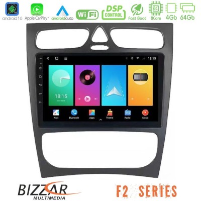 Bizzar F2 Series 8Core Android16 4+64GB Mercedes C Class (W203) Navigation Multimedia Tablet 9"