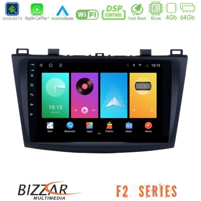 Bizzar F2 Series 8Core Android16 4+64GB Mazda 3 2009-2014 Navigation Multimedia Tablet 9"
