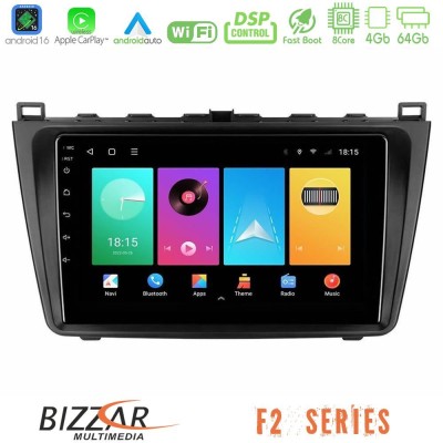 Bizzar F2 Series 8Core Android16 4+64GB Mazda 6 2008-2012 Navigation Multimedia Tablet 9"