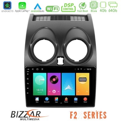 Bizzar F2 Series 8Core Android16 4+64GB Nissan Qashqai J10 Navigation Multimedia Tablet 9"