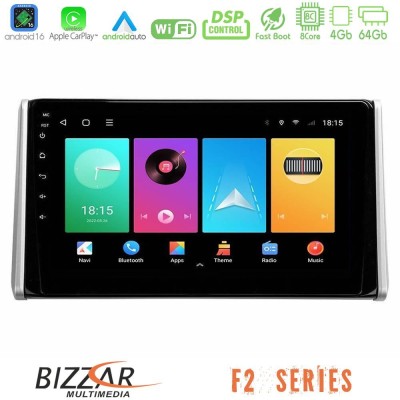 Bizzar F2 Series 8Core Android16 4+64GB Toyota RAV4 2019-2023 Navigation Multimedia Tablet 10"