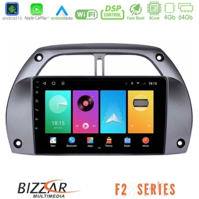 Bizzar F2 Series 8Core Android16 4+64GB Toyota RAV4 2001 - 2006 Navigation Multimedia Tablet 9"