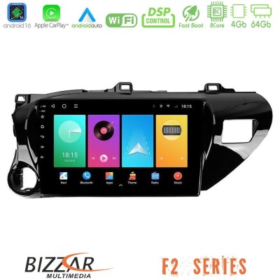 Bizzar F2 Series 8Core Android16 4+64GB Toyota Hilux 2017-2021 Navigation Multimedia Tablet 10"