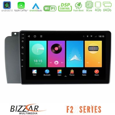 Bizzar F2 Series 8Core Android16 4+64GB Volvo S60 2004-2009 Navigation Multimedia Tablet 9"