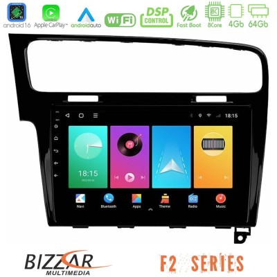 Bizzar F2 Series 8Core Android16 4+64GB VW GOLF 7 Navigation Multimedia Tablet 10"