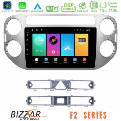 Bizzar F2 Series 8Core Android16 4+64GB VW Tiguan Navigation Multimedia Tablet 9"