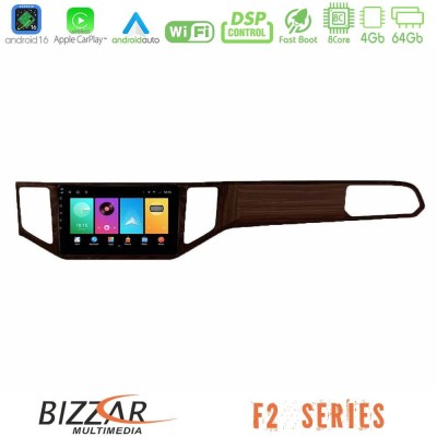 Bizzar F2 Series 8Core Android16 4+64GB VW Sportsvan 2014-2020 Navigation Multimedia Tablet 9" (Ξύλινη απόχρωση)