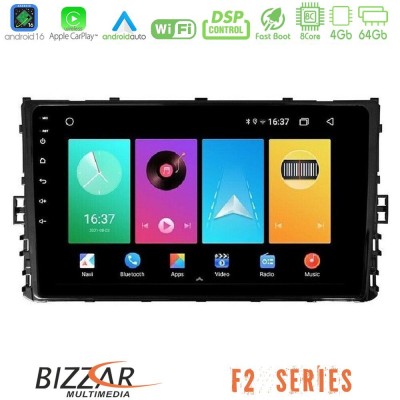Bizzar F2 Series 8Core Android16 4+64GB VW MQB 2017- Navigation Multimedia Tablet 9"