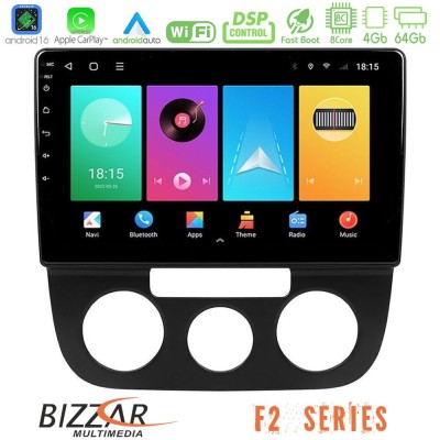 Bizzar F2 Series 8Core Android16 4+64GB VW Jetta Navigation Multimedia Tablet 10"