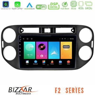 Bizzar F2 Series 8Core Android16 4+64GB VW Tiguan Navigation Multimedia Tablet 9" (23mm alarm button)