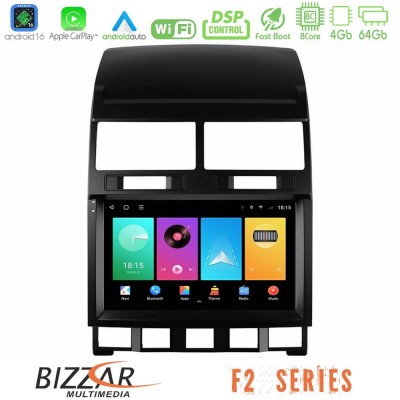 Bizzar F2 Series 8Core Android16 4+64GB VW Touareg 2002 – 2010 Navigation Multimedia Tablet 9"