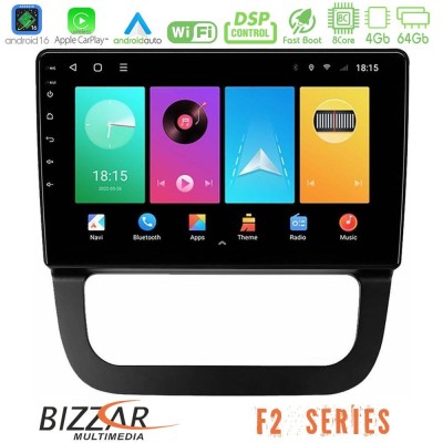 Bizzar F2 Series 8Core Android16 4+64GB VW Jetta Navigation Multimedia Tablet 10"