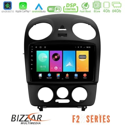 Bizzar F2 Series 8Core Android16 4+64GB VW Beetle Navigation Multimedia Tablet 9"