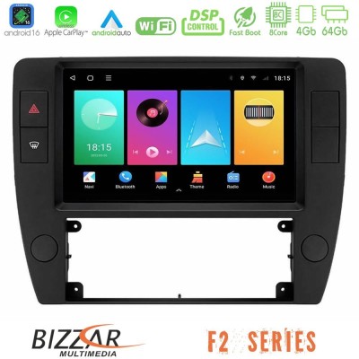 Bizzar F2 Series 8Core Android16 4+64GB VW Passat B5 2001-2005 Navigation Multimedia Tablet 9"