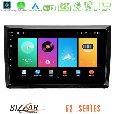 Bizzar F2 Series 8Core Android16 4+64GB VW Beetle Navigation Multimedia Tablet 9"