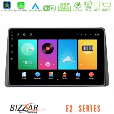 Bizzar F2 Series 8Core Android16 4+64GB Dacia Duster 2023-2024 Navigation Multimedia Tablet 10"
