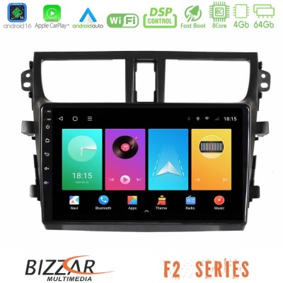 Bizzar F2 Series 8Core Android16 4+64GB Suzuki Celerio 2014-2020 Navigation Multimedia Tablet 9"