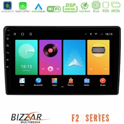 Bizzar F2 Series 8Core Android16 4+64GB Alfa Romeo 159/Brera/Spider Navigation Multimedia Tablet 9"
