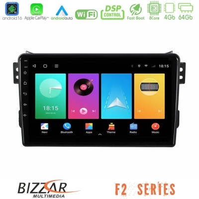 Bizzar F2 Series 8Core Android16 4+64GB Suzuki Splash amp Opel Agila 2008-2014 Navigation Multimedia Tablet 9"