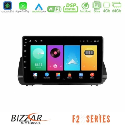 Bizzar F2 Series 8Core Android16 4+64GB Dacia Sandero/Logan/Jogger 2022- Navigation Multimedia Tablet 9"