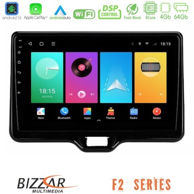 Bizzar F2 Series 8Core Android16 4+64GB Toyota Yaris Cross RHD 2020- (Low Version) Navigation Multimedia Tablet 9"