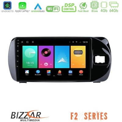 Bizzar F2 Series 8Core Android16 4+64GB Toyota Yaris (Vitz) 2015-2020 RHD Navigation Multimedia Tablet 9"