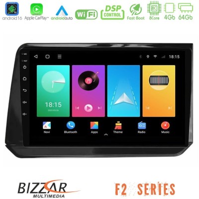 Bizzar F2 Series 8Core Android16 4+64GB Nissan Note 2021-2026 RHD Navigation Multimedia Tablet 10"