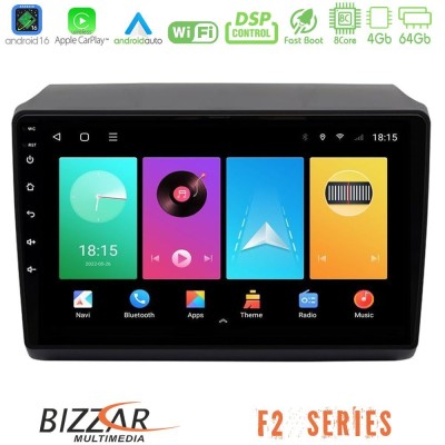 Bizzar F2 Series 8Core Android16 4+64GB Fiat Ducato/Citroen Jumper/Peugeot Boxer 2011-2021 Navigation Multimedia Tablet 9"
