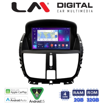 LM Digital - LM V4207 GPS Οθόνη OEM Multimedia Αυτοκινήτου για Peugeot 207 2007 2013 (CarPlay/AndroidAuto/BT/GPS/WIFI/GPRS)