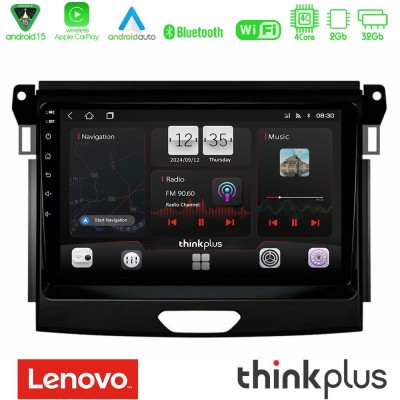 Lenovo Thinkplus Series 4Core Android15 2+32GB Ford Ranger 2017-2022 Navigation Multimedia Tablet 9" Με Carplay & Android Auto