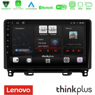 Lenovo Thinkplus Series 4Core Android15 2+32GB Honda Jazz 2021-2025 Navigation Multimedia Tablet 9" Με Carplay & Android Auto