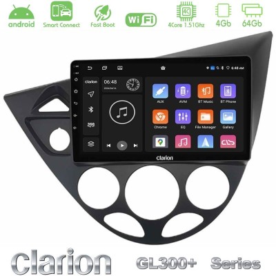 Clarion GL300+ Series 4Core Android ClarionOS 4+64GB Ford Focus 1999-2004 Navigation Multimedia Tablet 9"