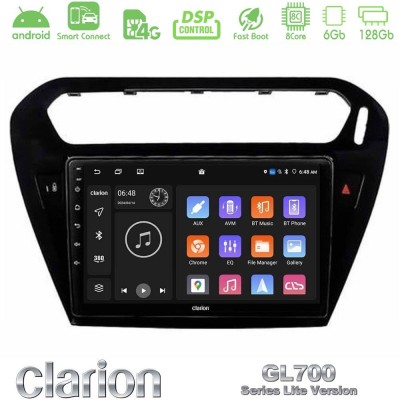 Clarion GL700 Lite Series 8Core Android ClarionOS 6+128GB Citroen C-Elysee / Peugeot 301 Navigation Multimedia Tablet 9" Με Carp