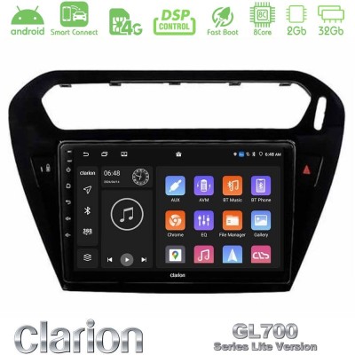 Clarion GL700 Lite Series 8Core Android ClarionOS 2+32GB Citroen C-Elysee / Peugeot 301 Navigation Multimedia Tablet 9" Με Carpl