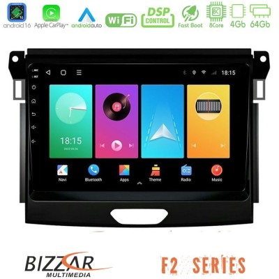 Bizzar F2 Series 8Core Android16 4+64GB Ford Ranger 2017-2022 Navigation Multimedia Tablet 9"
