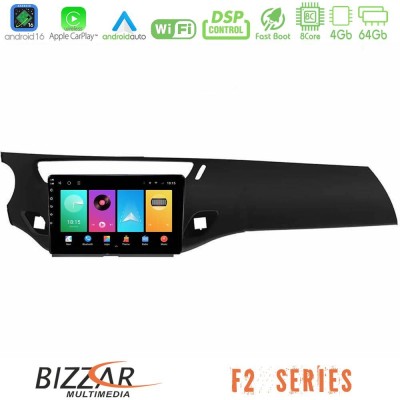Bizzar F2 Series 8Core Android16 4+64GB Citroen C3 2009-2016 Navigation Multimedia Tablet 9" (Μαύρο γυαλιστερό)