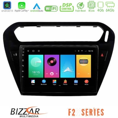 Bizzar F2 Series 8Core Android16 4+64GB Citroen C-Elysee / Peugeot 301 Navigation Multimedia Tablet 9" (Μαύρο))