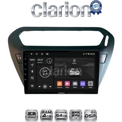 CLARION GL32294B Οθόνη OEM Multimedia Αυτοκινήτου για Citroen Elysee 2013 Peugeot 301 2013 (CarPlay/AndroidAuto/BT/GPS/WIFI/GP