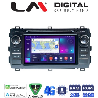 LM Digital - LM E8308 GPS Οθόνη OEM Multimedia Αυτοκινήτου για Toyota AURIS 2013 2014 (CarPlay/AndroidAuto/BT/GPS/WIFI/GPRS)