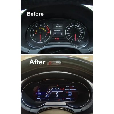 Bizzar Digital Cluster AUDI A3 (8V) 2013-2020 Digital HD LCD Instrument Cluster 12.3" με Carplay | HDMI in