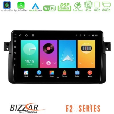 Bizzar F2 Series 8Core Android16 4+64GB BMW E46 Navigation Multimedia Tablet 9"