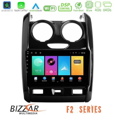 Bizzar F2 Series 8Core Android16 4+64GB Dacia Duster 2014-2018 Navigation Multimedia Tablet 9"