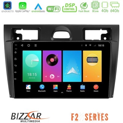 Bizzar F2 Series 8Core Android16 4+64GB Ford Fiesta/Fusion Navigation Multimedia Tablet 9"