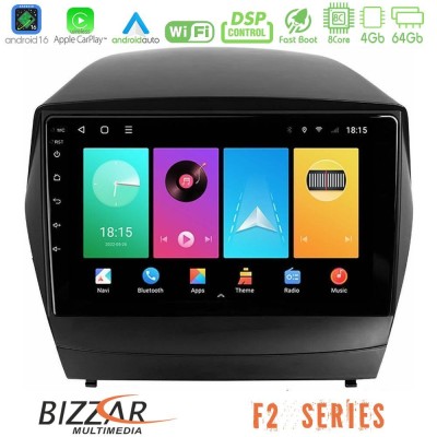 Bizzar F2 Series 8Core Android16 4+64GB Hyundai IX35 Auto A/C Navigation Multimedia Tablet 9"
