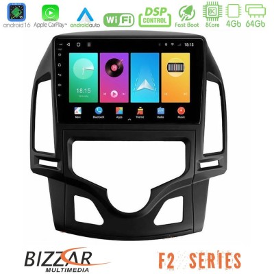 Bizzar F2 Series 8Core Android16 4+64GB Hyundai i30 2007-2012 Auto A/C Navigation Multimedia Tablet 9"