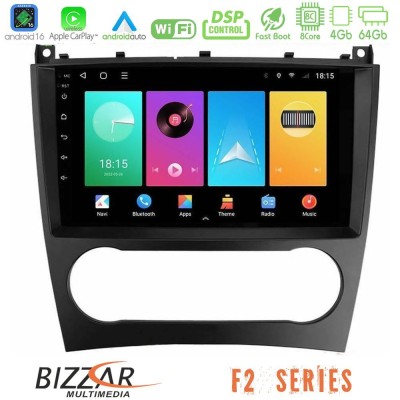 Bizzar F2 Series 8Core Android16 4+64GB Mercedes W203 Facelift Navigation Multimedia Tablet 9"