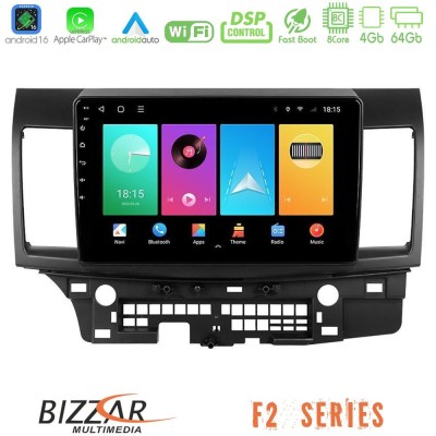 Bizzar F2 Series 8Core Android16 4+64GB Mitsubishi Lancer 2008 – 2015 Navigation Multimedia Tablet 10"